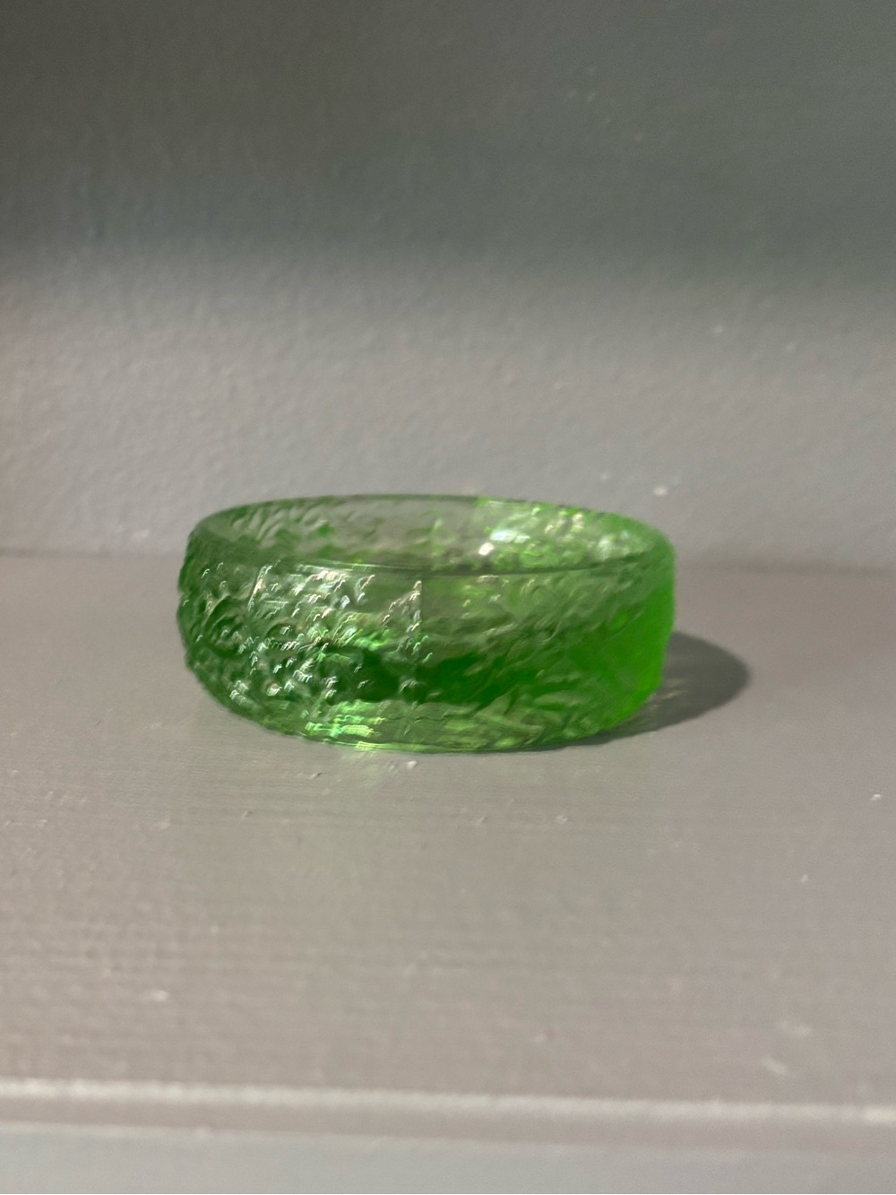 Avon Green Textured Glass Trinket Dish
